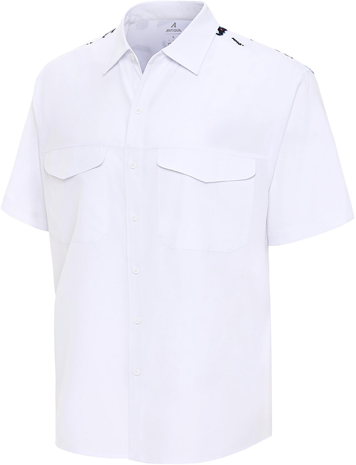 Antigua Men's Houston Texans Gameday Scatter Print Fishing Shirt - view number 1