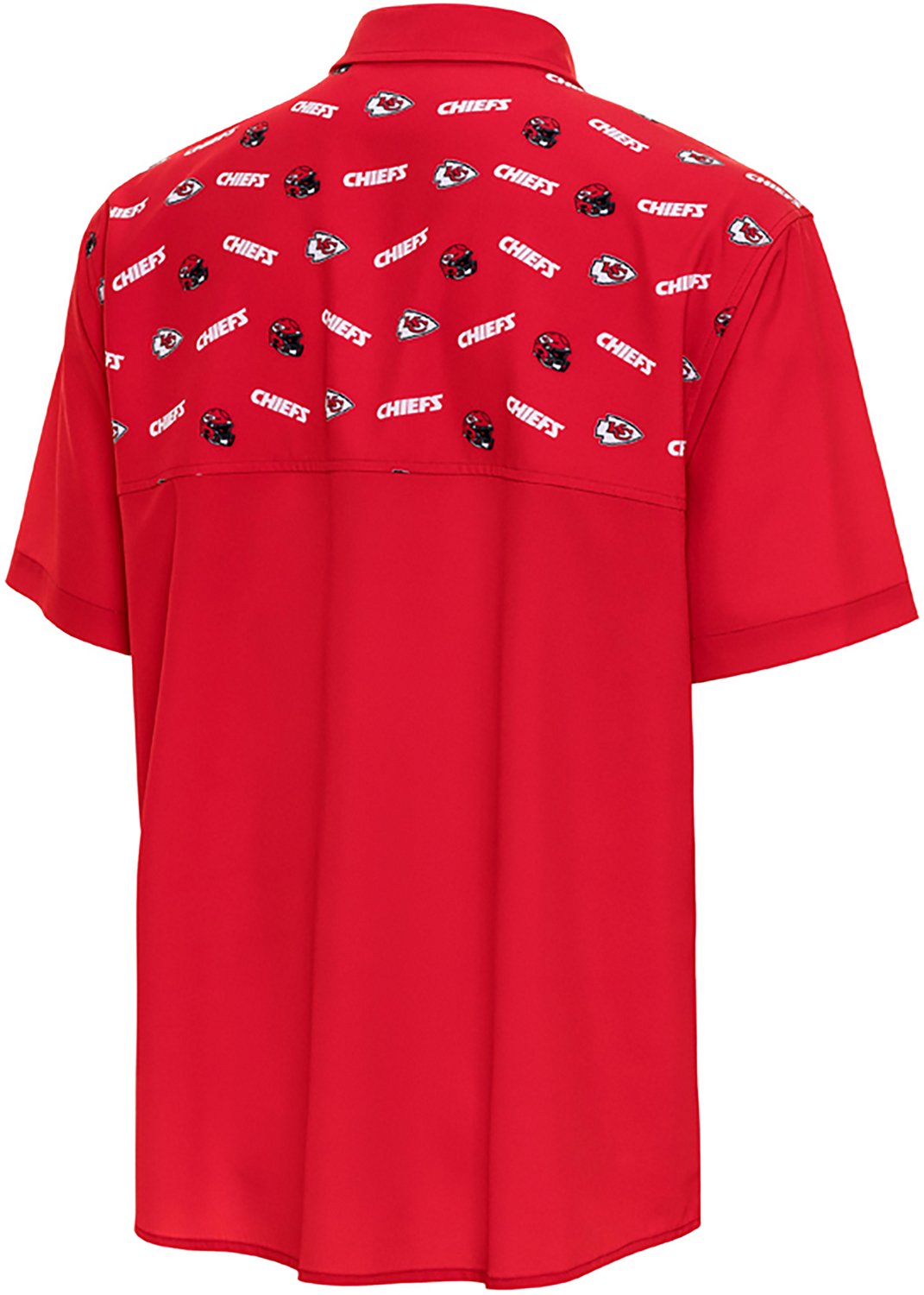 Antigua Men's Kansas City Chiefs Gameday Scatter Print Fishing Shirt - view number 3