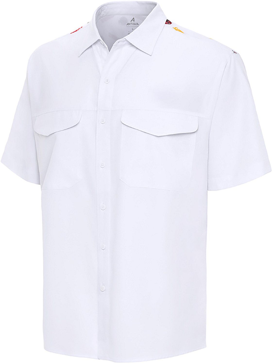 Antigua Men's Kansas City Chiefs Gameday Scatter Print Fishing Shirt - view number 3