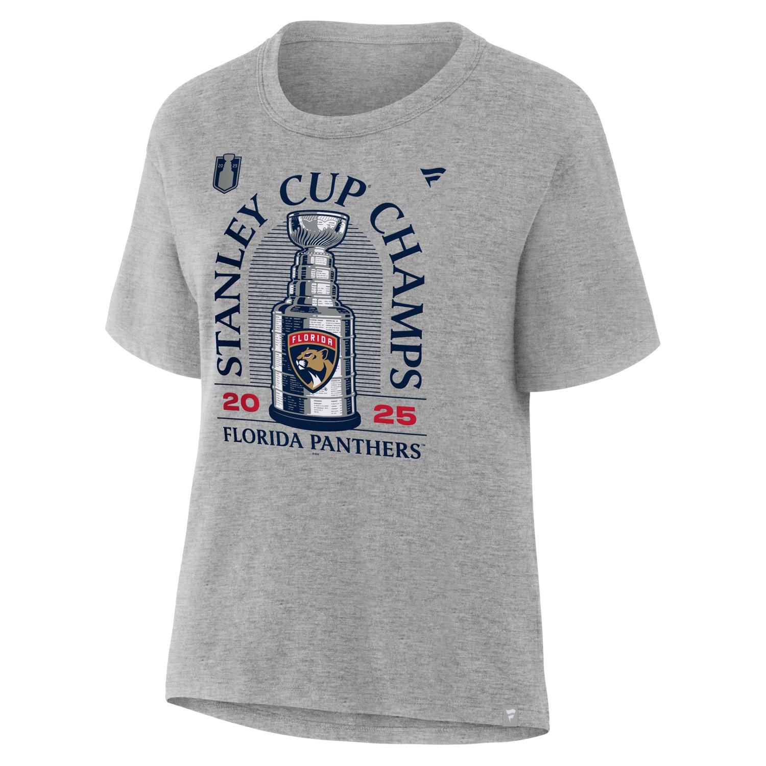 Fanatics Women's Florida Panthers 2025 NHL Stanley Cup Champions Locker Room V-Neck Short Sleeve T-Shirt