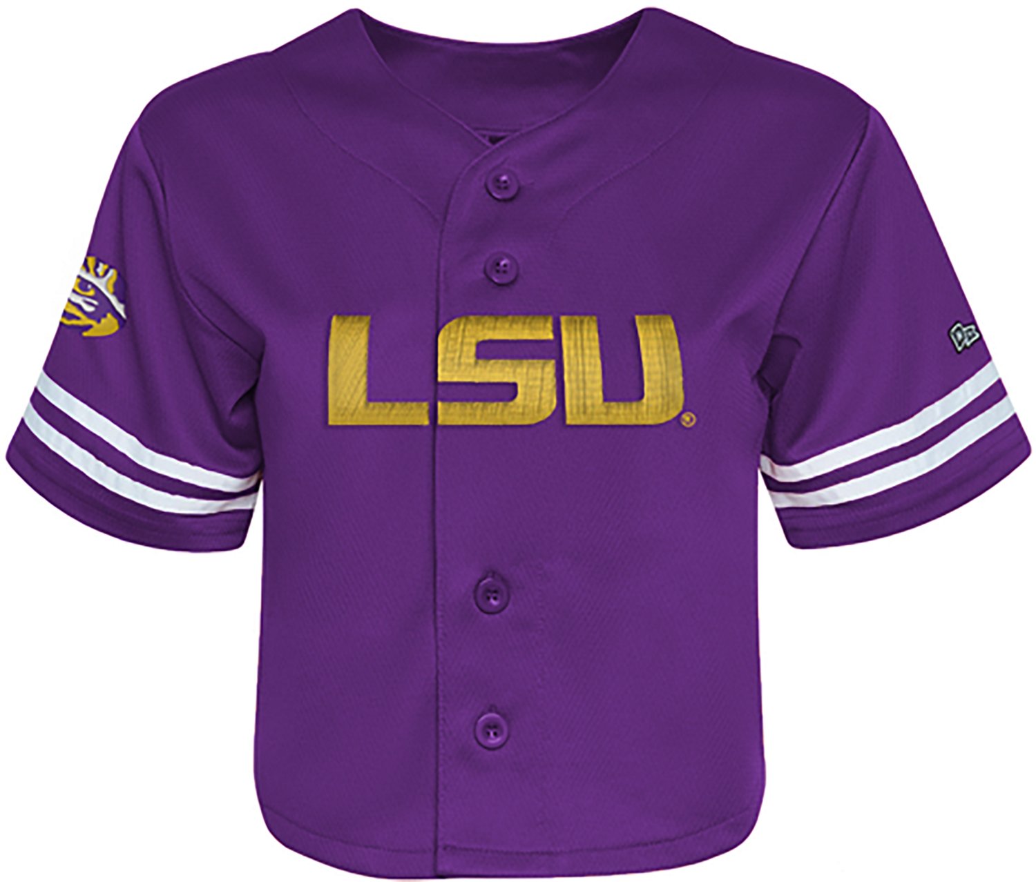 Hype and Vice Women's LSU Tigers Cropped Baseball Jersey - view number 2