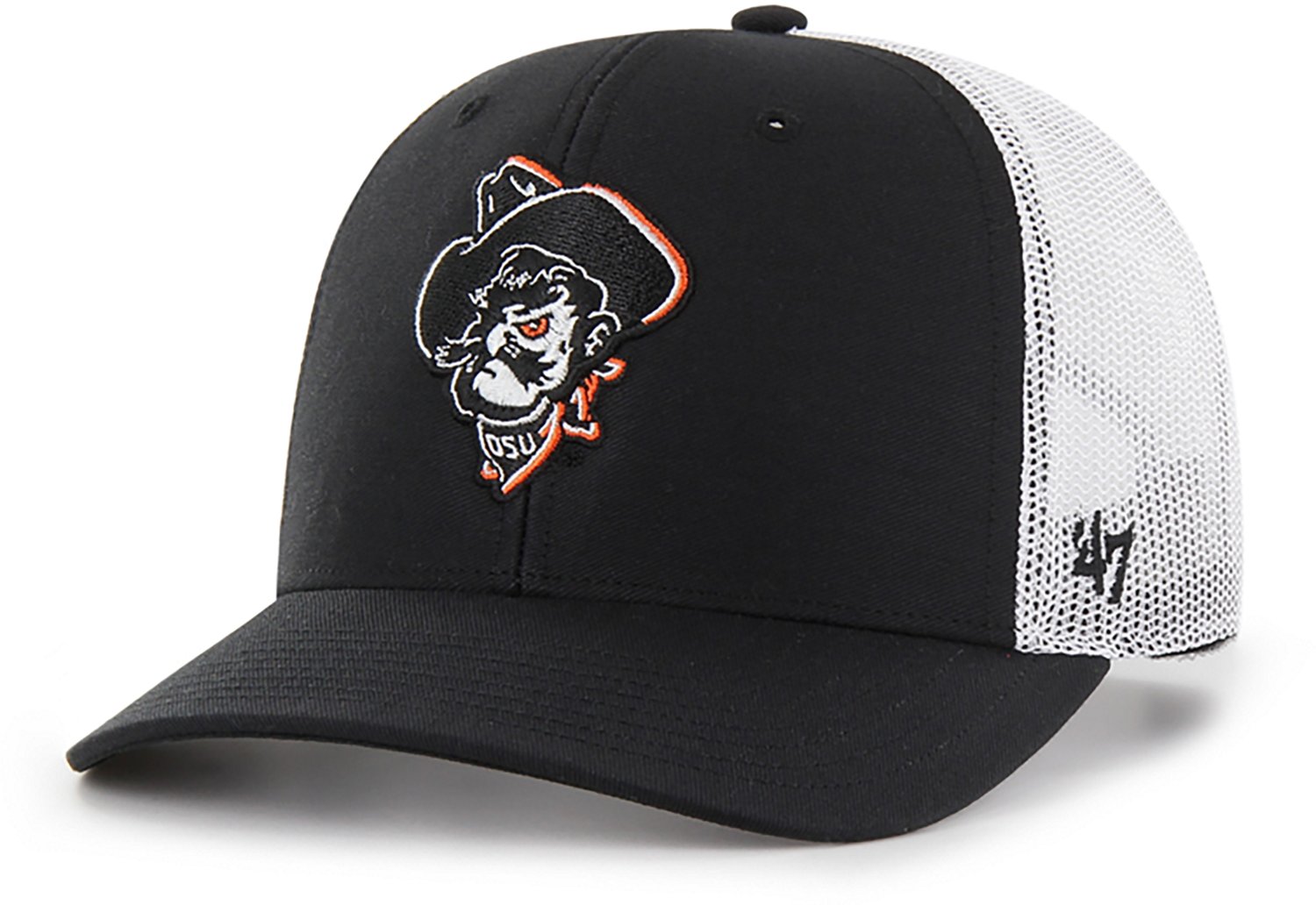 47 Adults' Oklahoma State Pistol Pete Face Trucker Cap