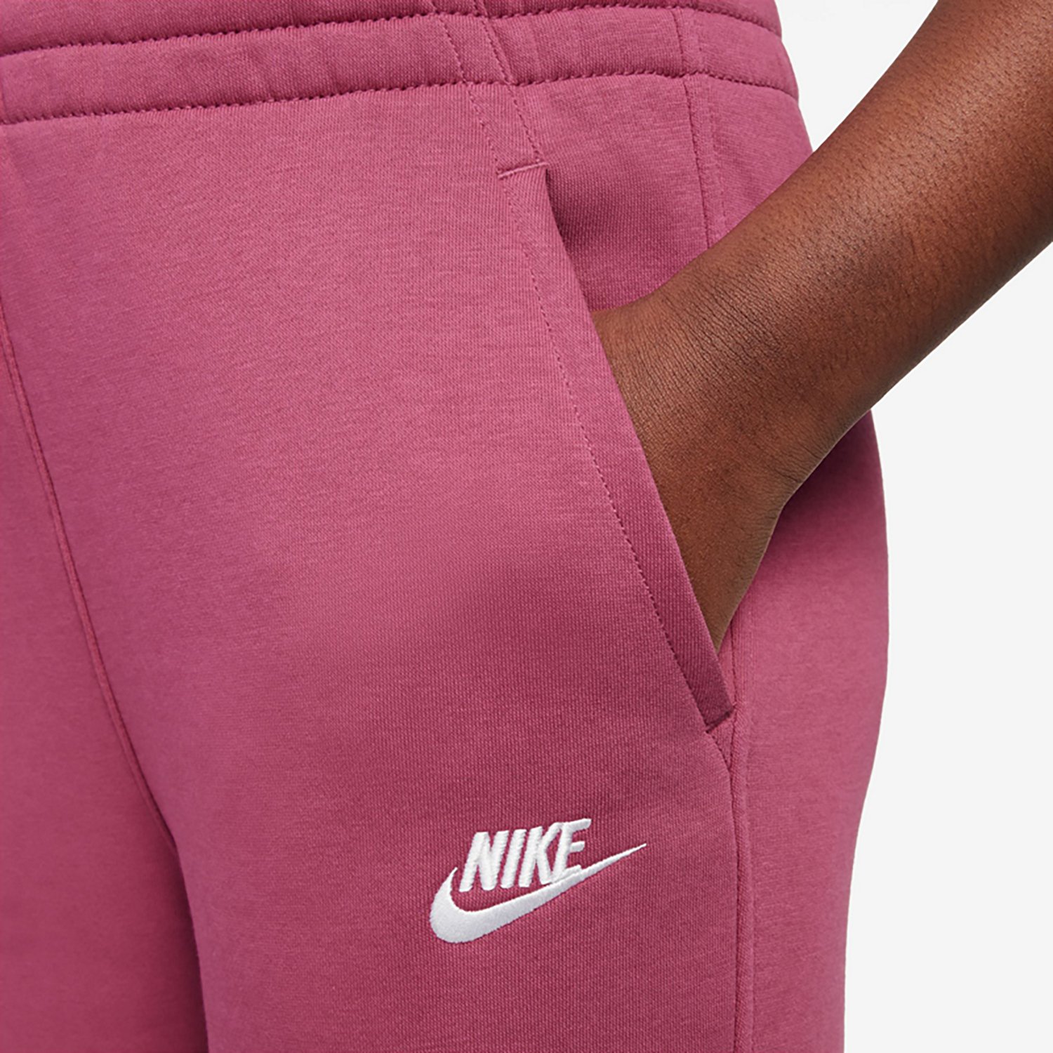 Nike Girls' Sportswear Club Fleece High-Waisted Fitted Pants