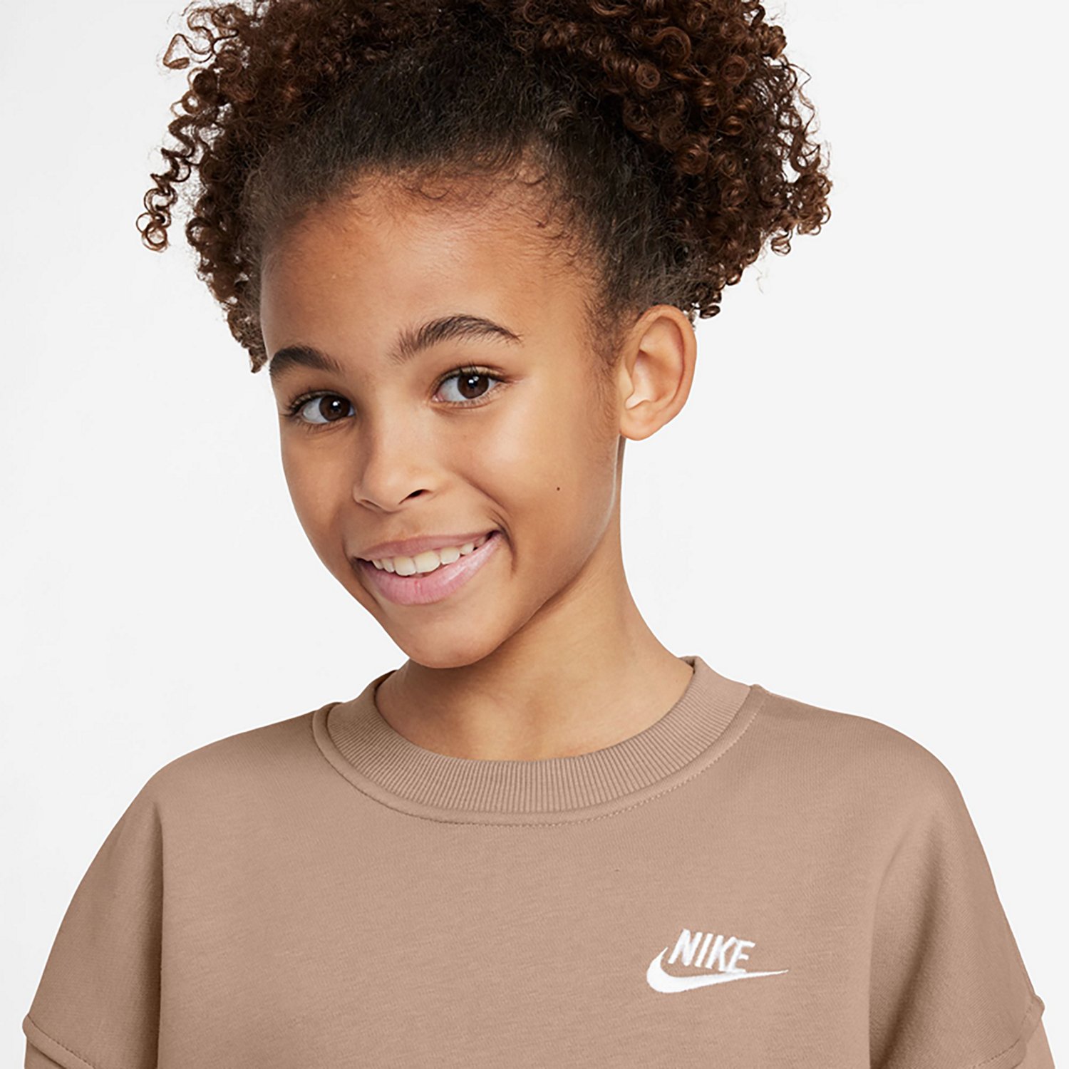 Nike Girls' Sportswear Club Fleece Oversized Crew Pullover - view number 3