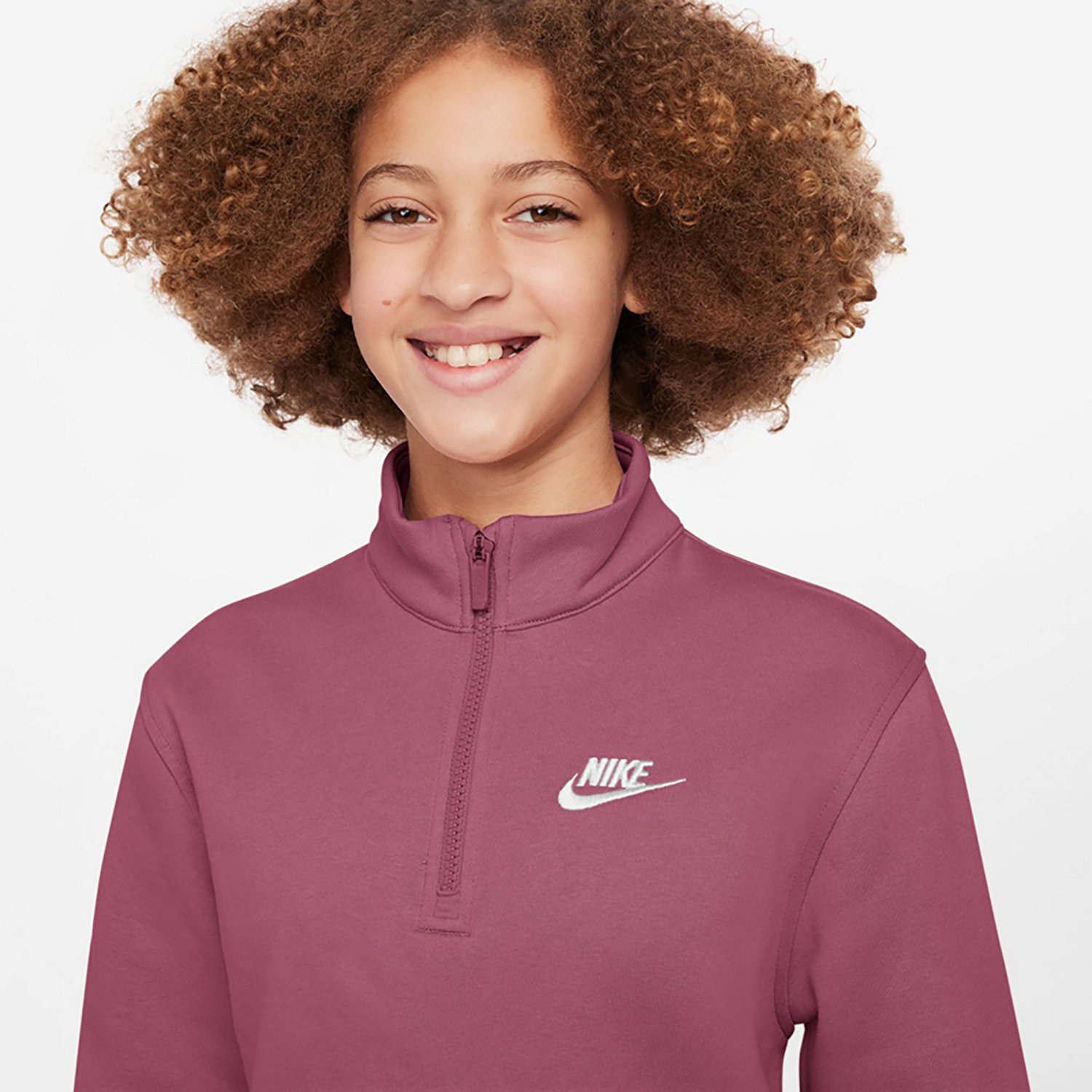 Nike Girls' Sportswear Club Fleece 1/2-Zip Pullover - view number 3