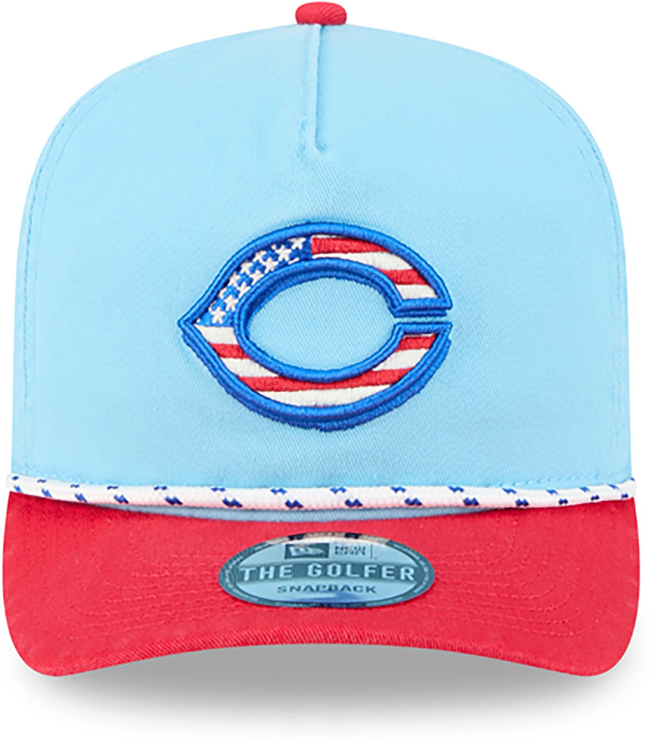 New Era Light Red Cincinnati Reds 2025 Fourth of July Golfer Snapback Hat - view number 2