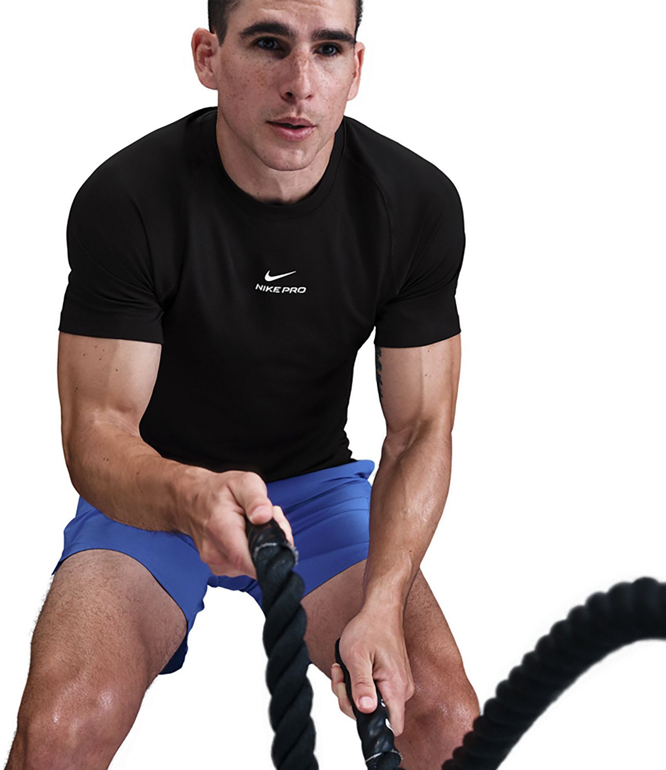 ★Nike★ Pro Training Dry Fit Short Sleeve Top M Black White Men's Pro Top Short Sleeve Training Top - White/Black