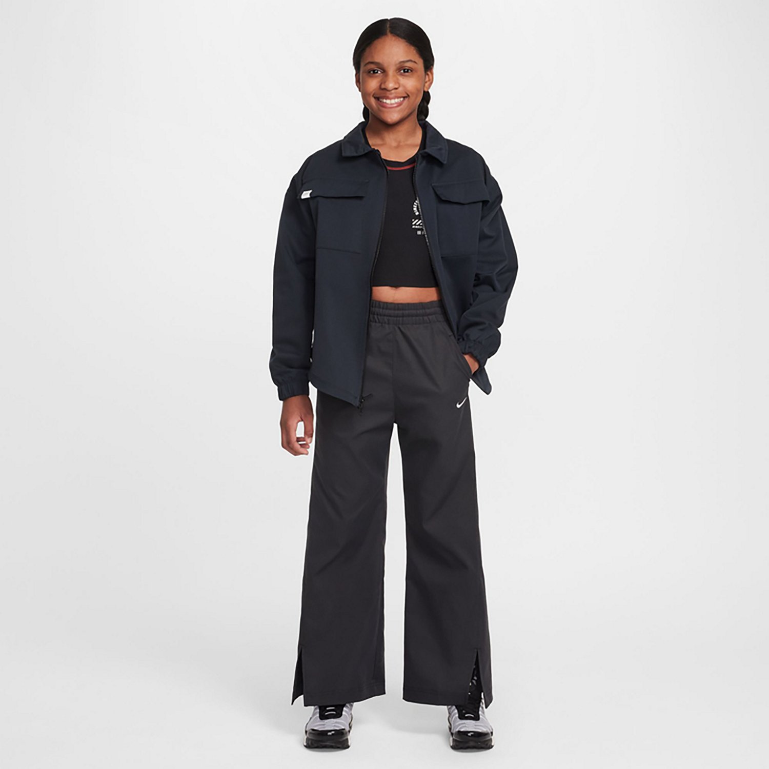 Nike Girls' Sportswear Woven Wide Leg Pants - view number 7