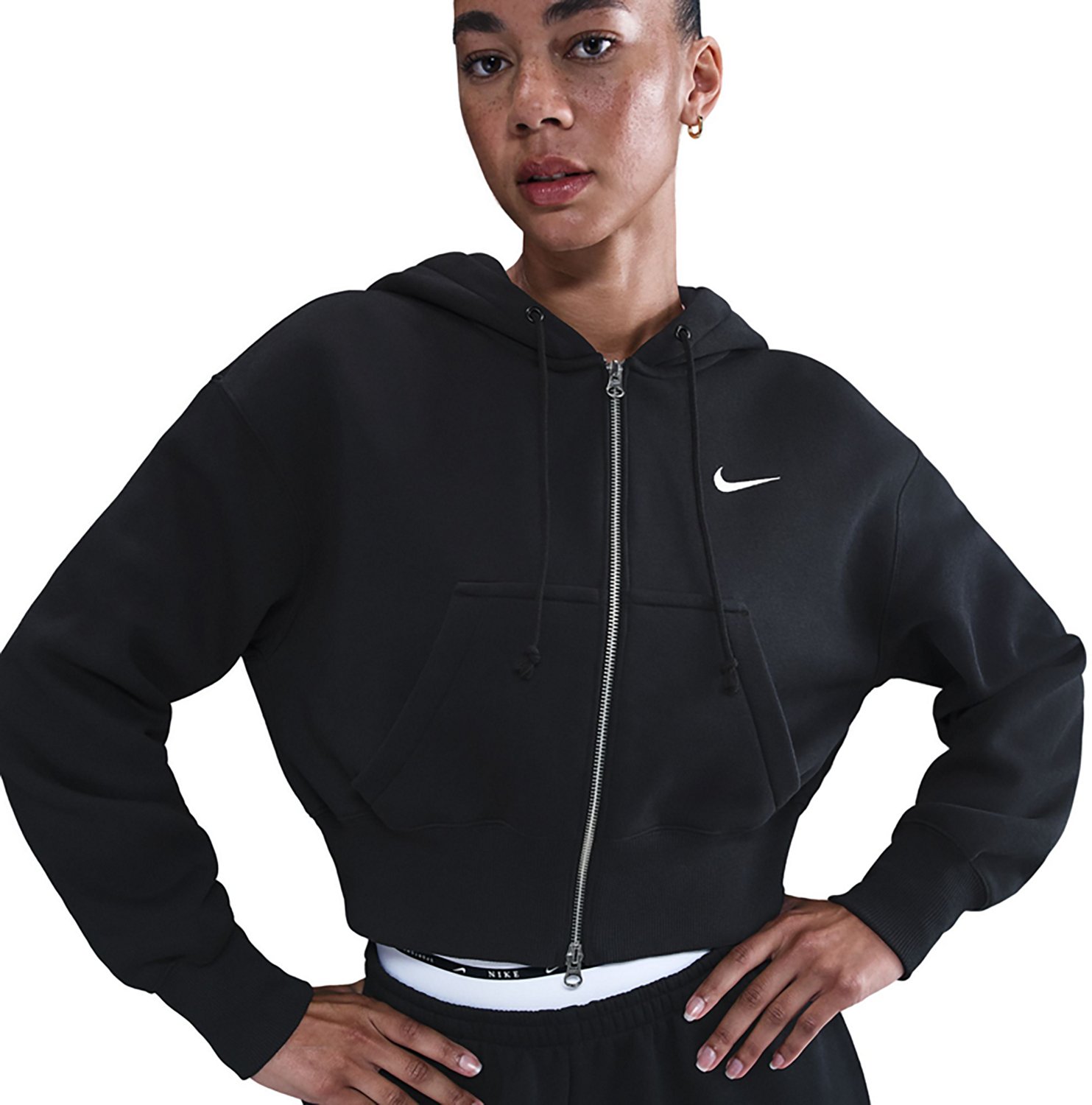 Nike Women's Sportswear Phoenix Fleece Loose Full Zip Crop Hoodie - view number 3
