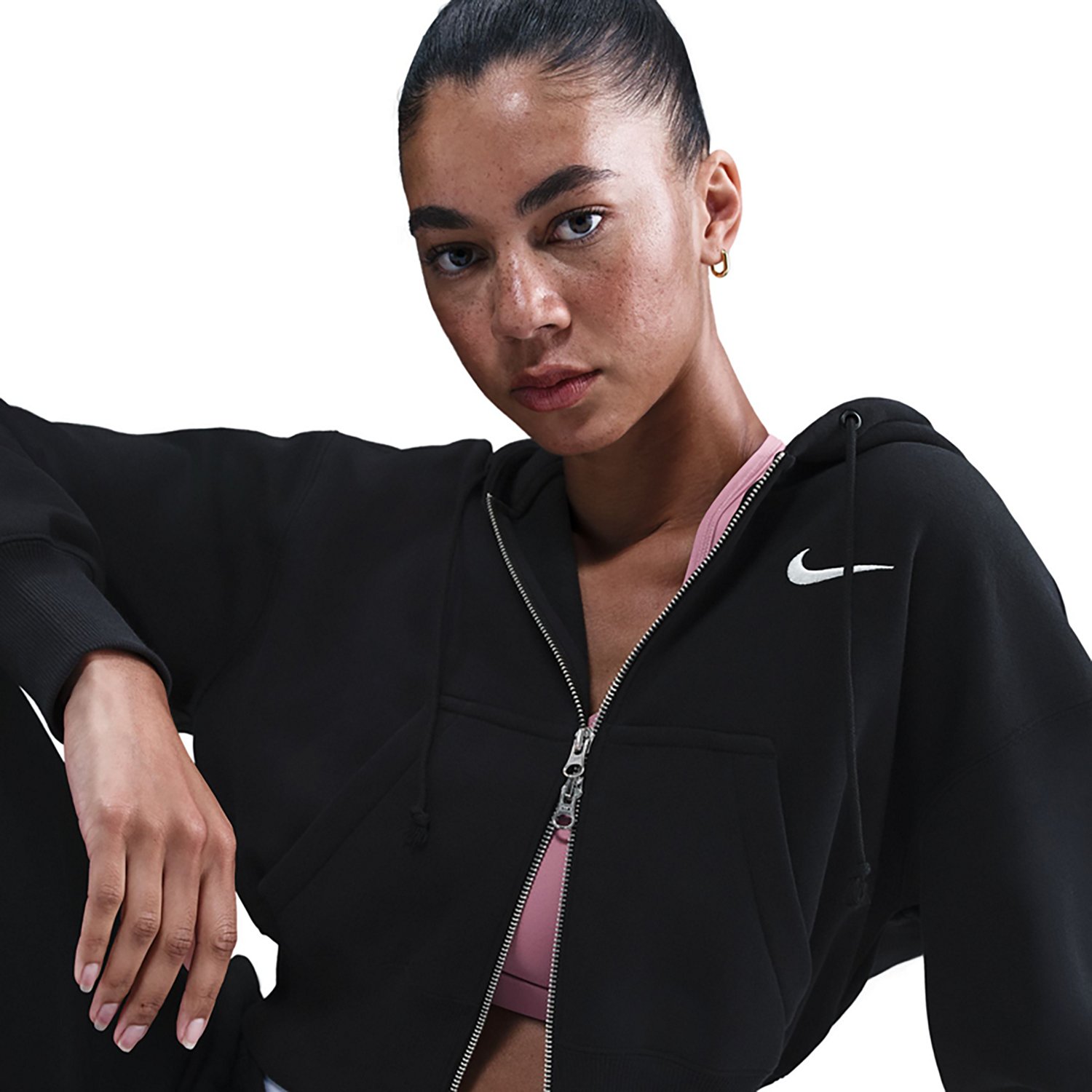 Nike Women's Sportswear Phoenix Fleece Loose Full Zip Crop Hoodie - view number 5