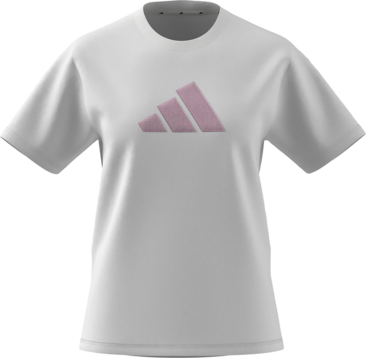 adidas Women's Textured Gingham Big Logo Graphic T-shirt