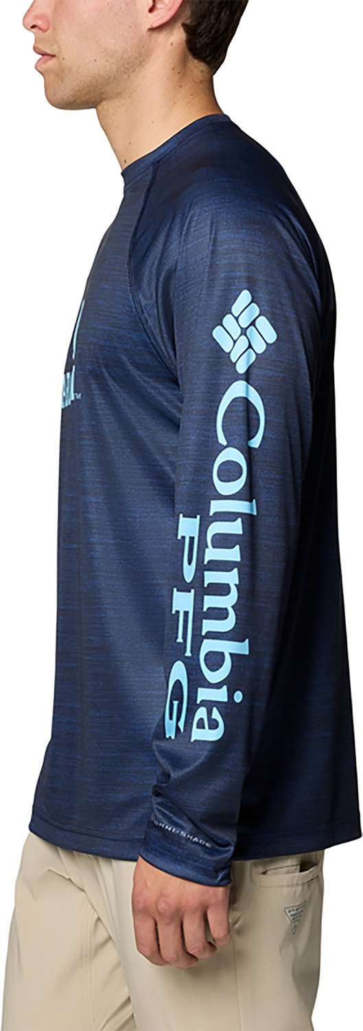 Columbia Sportswear Men's University of North Carolina Terminal Tackle Heather Long Sleeve Graphic T-shirt  - view number 2