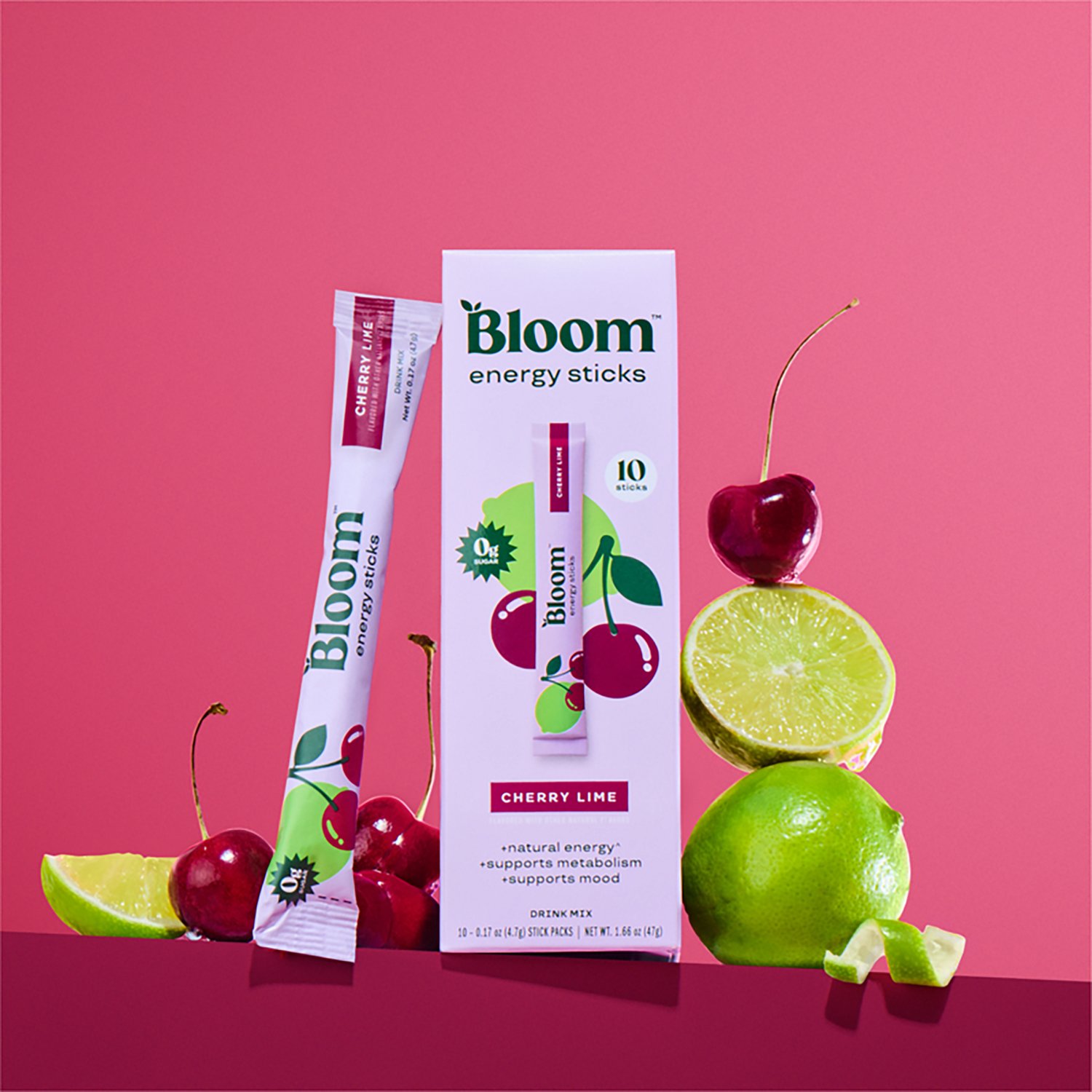 Bloom Nutrition Cherry Lime Energy Sticks 10-Pack - view number 3