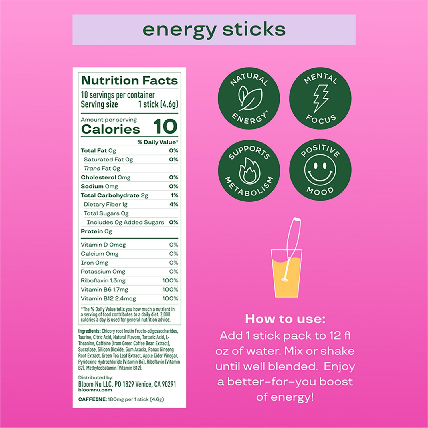 Bloom Nutrition Energy Sticks 10-Pack - view number 2