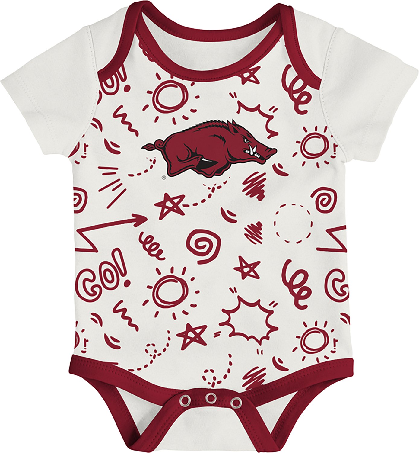 Outerstuff Infants' Arkansas All Day Play 3-Piece Creeper Set - view number 4