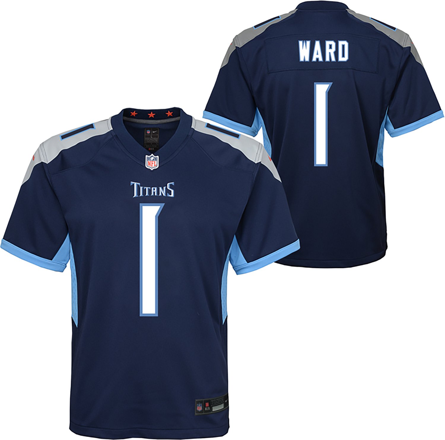 Nike Boys' Tennessee Titans Cam Ward #1 Game Name & Number Jersey - view number 3