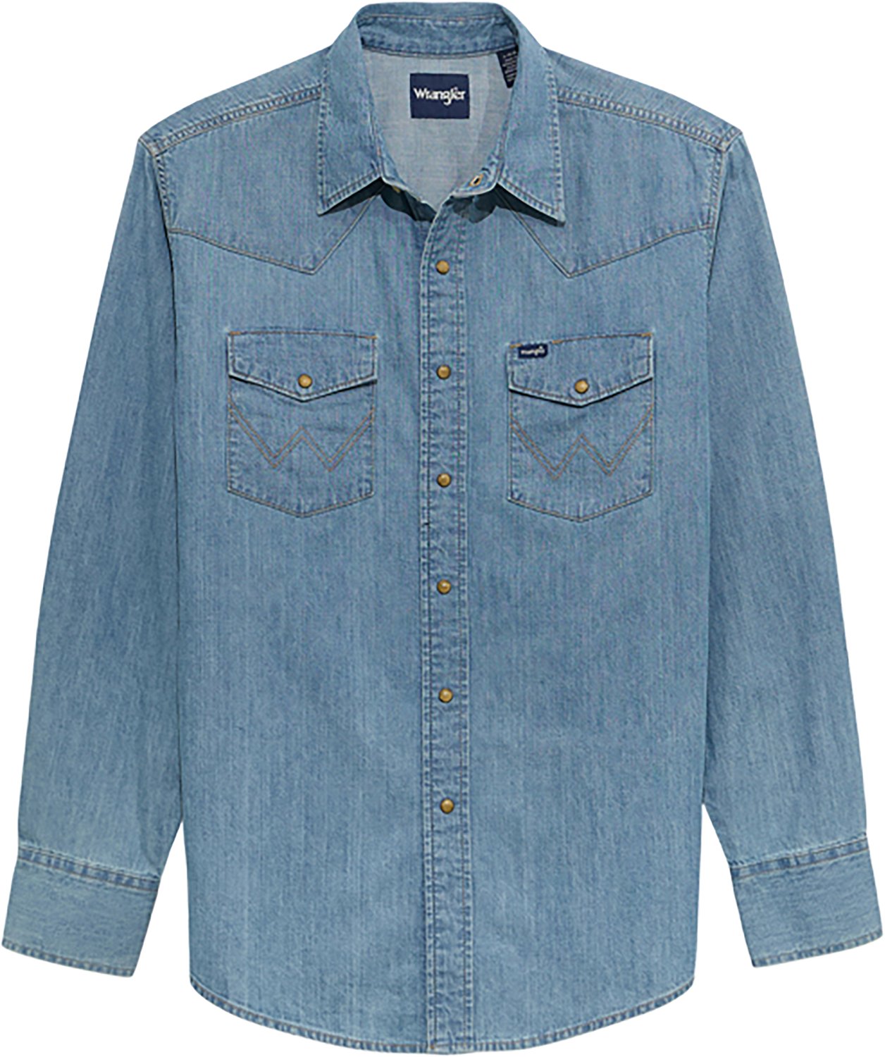 Wrangler Men's Long Sleeve Classic Fit Denim Western Snap Shirt - view number 6