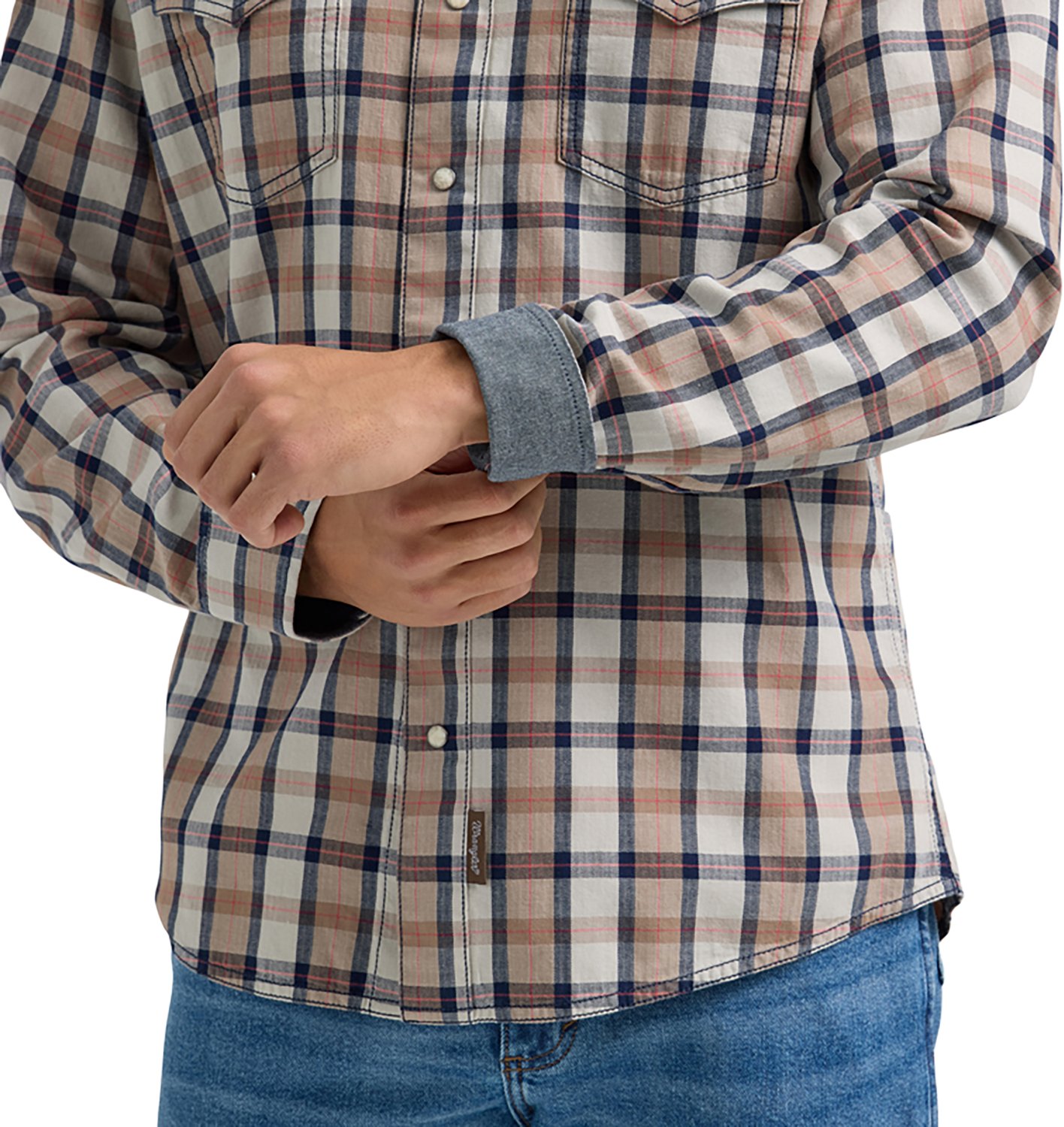 Wrangler Men's Retro® Premium Long Sleeve Modern Fit Western Snap Plaid Shirt - view number 3