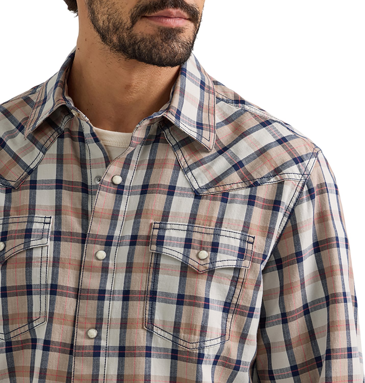 Wrangler Men's Retro® Premium Long Sleeve Modern Fit Western Snap Plaid Shirt - view number 4