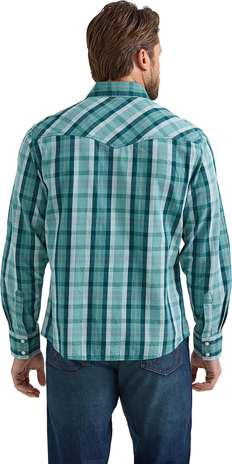 Wrangler Men's Retro® Premium Long Sleeve Modern Fit Western Snap Plaid Shirt - view number 2
