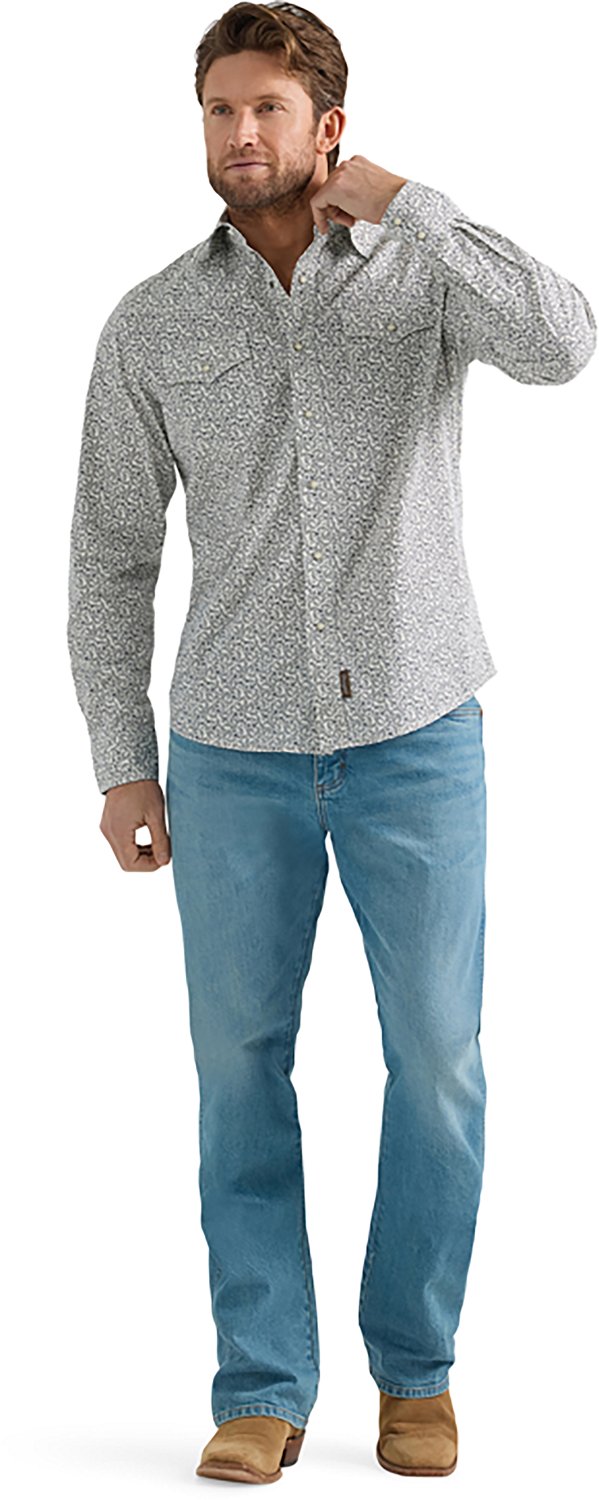 Wrangler Men's Retro® Premium Long Sleeve Modern Fit Western Snap Plaid Shirt - view number 6