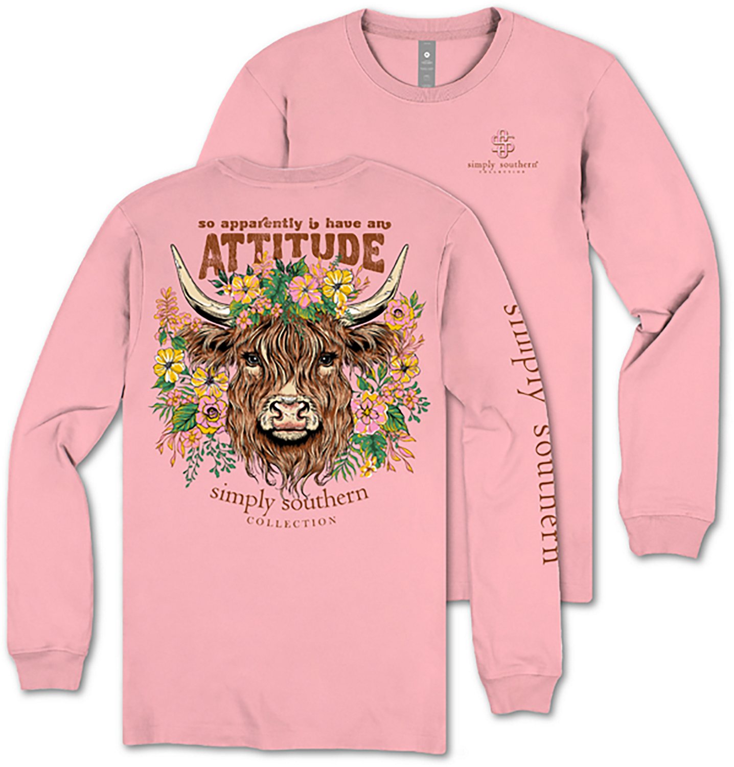 Simply Southern Girls' Cow Attitude Long Sleeve T-shirt - view number 4