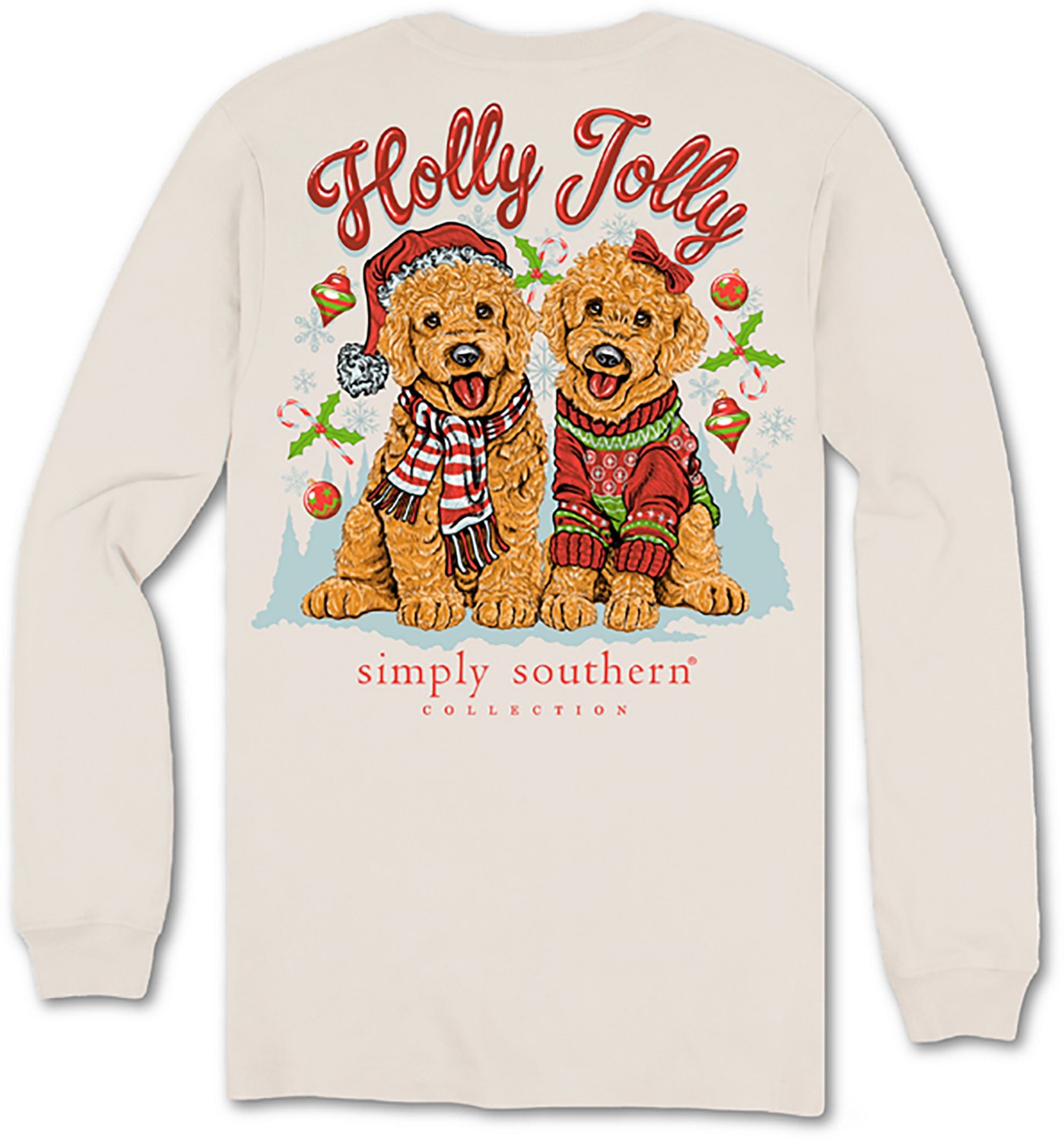 Simply Southern Girls' Holly Jolly Dog Long Sleeve T-shirt - view number 3