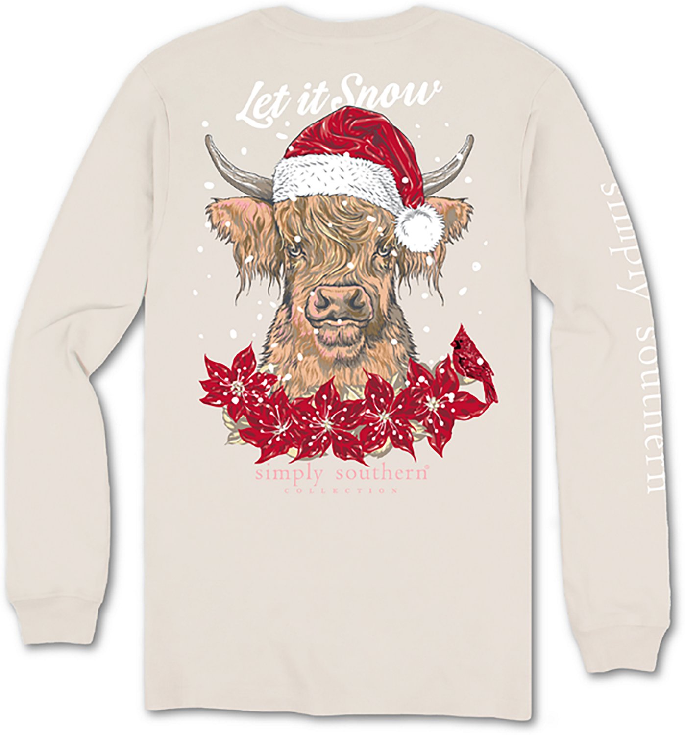 Simply Southern Women's Let It Snow Cow Long Sleeve T-shirt - view number 2