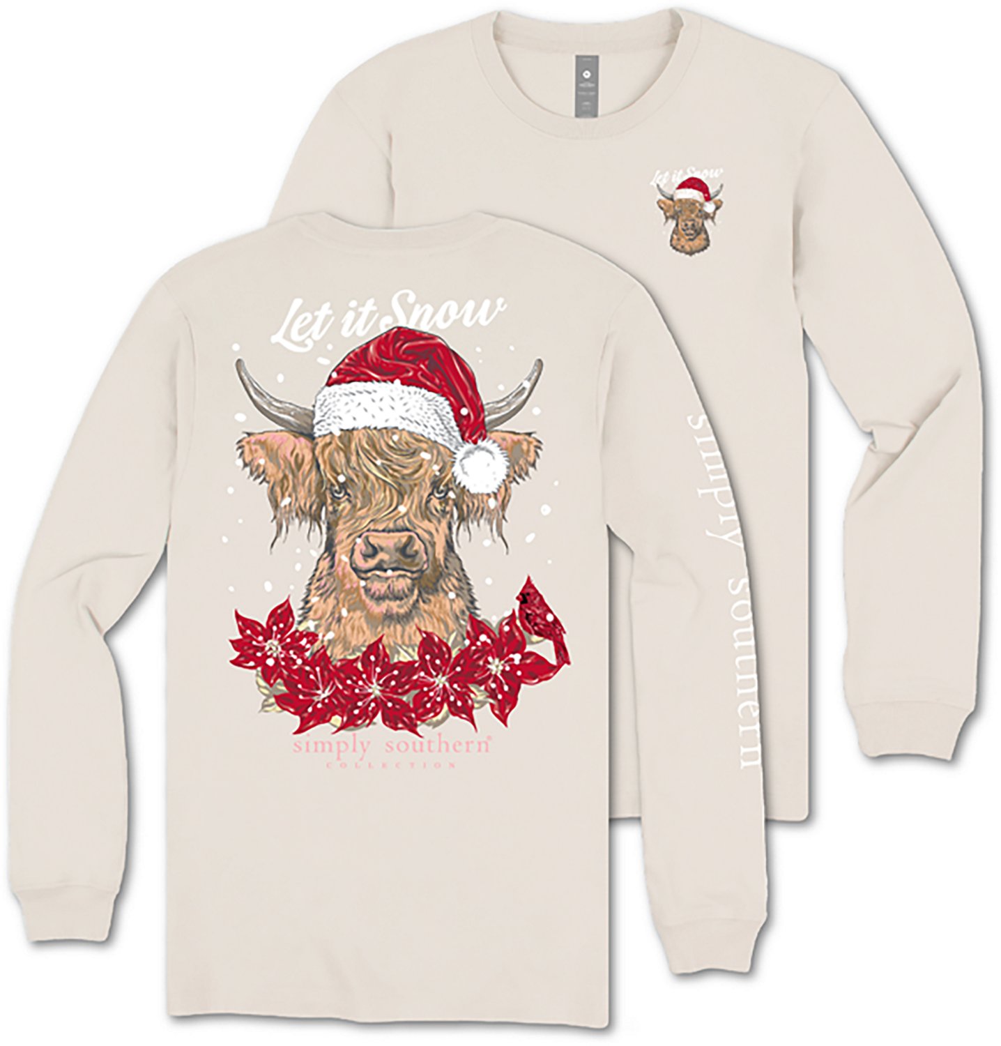 Simply Southern Women's Let It Snow Cow Long Sleeve T-shirt - view number 4