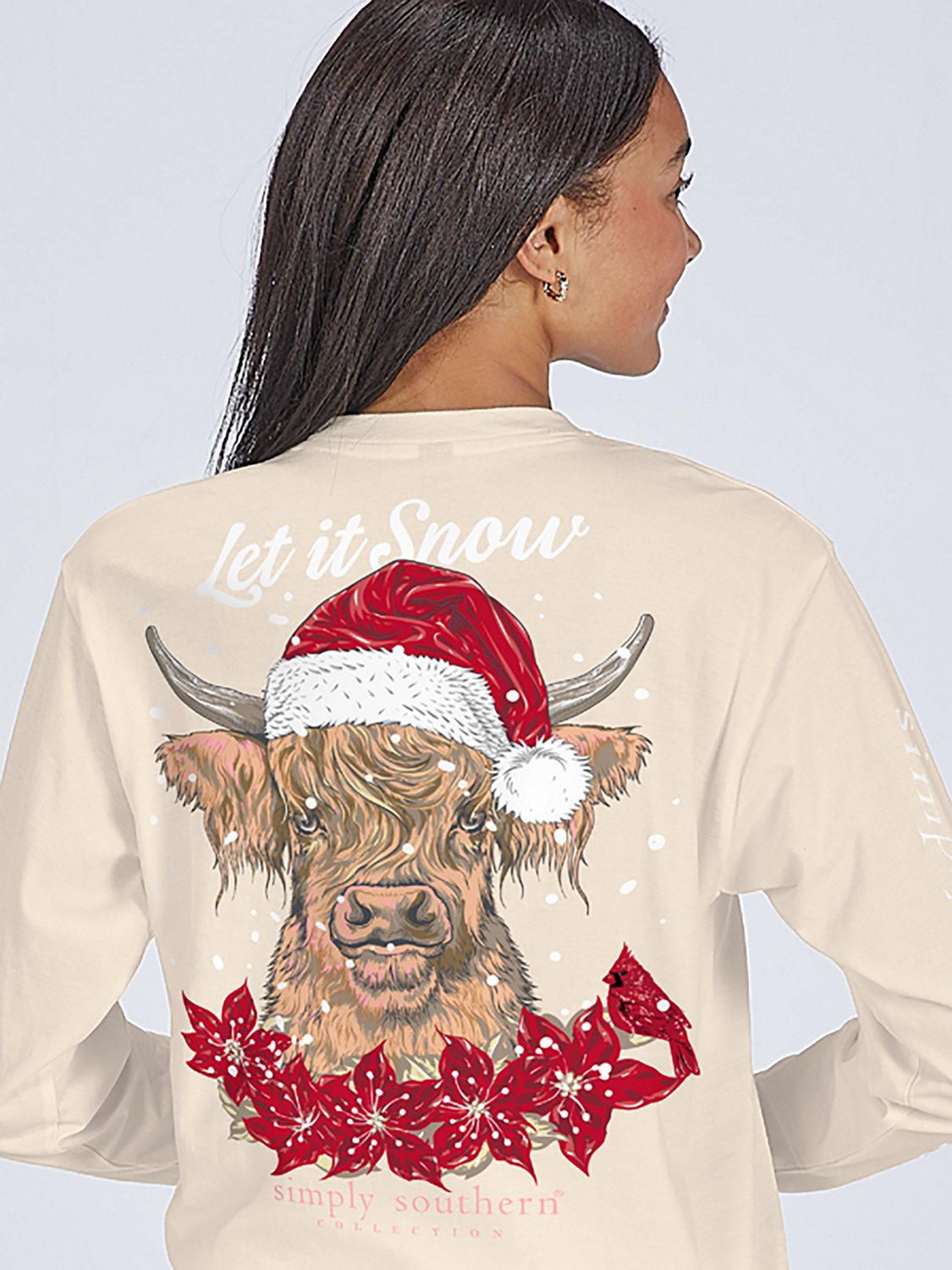 Simply Southern Women's Let It Snow Cow Long Sleeve T-shirt - view number 1
