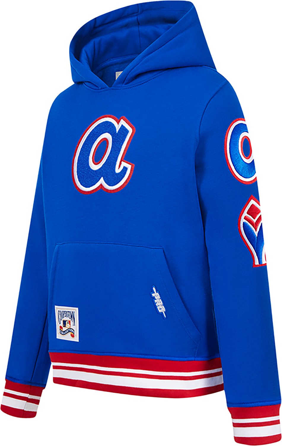 Pro Standard Boys' Atlanta Braves Retro Classic BB Rib Fleece Long Sleeve Hoodie - view number 2