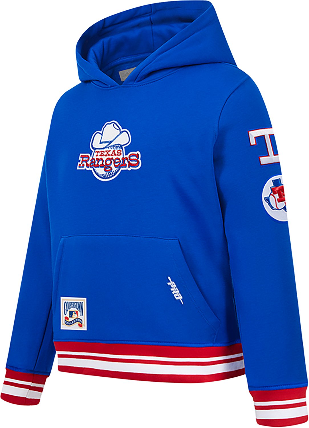 Pro Standard Boys' Texas Rangers Retro Classic BB Rib Fleece Long Sleeve Hoodie - view number 2
