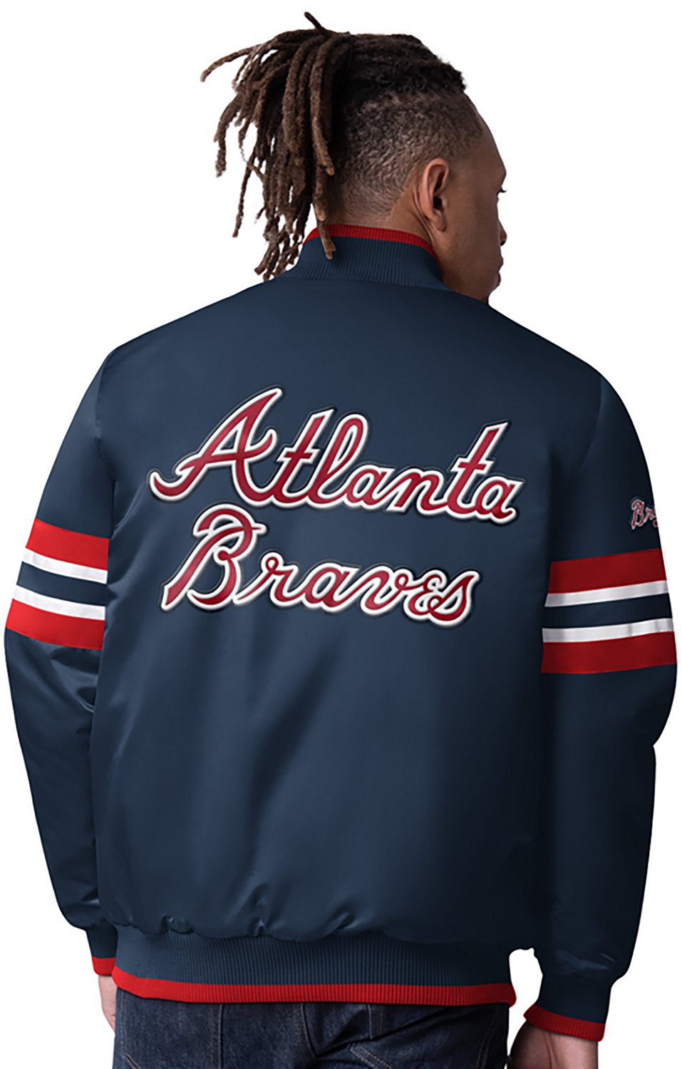 Starter Men's Atlanta Braves Scout I Varsity Long Sleeve Jacket - view number 2