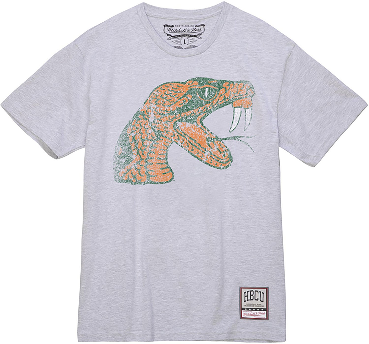 Mitchell & Ness Men's Florida A&M Rattlers Mascot Big Logo Short Sleeve T-shirt