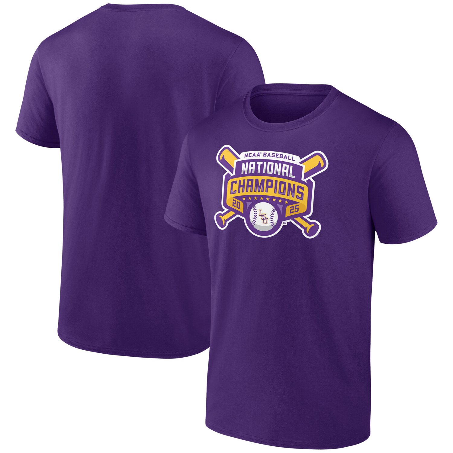 Fanatics Men's LSU Tigers College World Series Official Champions Short Sleeve T-Shirt - view number 3