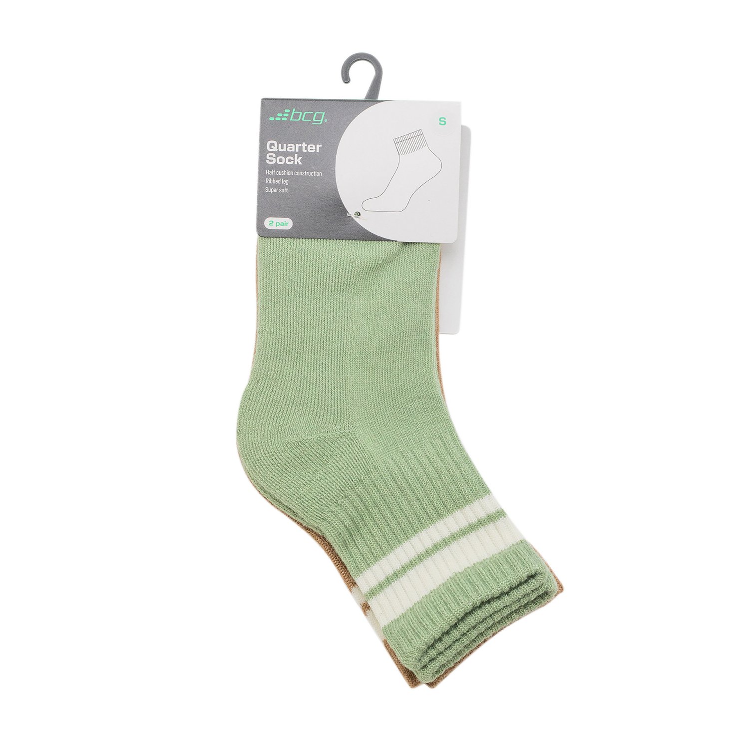 BCG Boys' Varsity Stripes Quarter Length Socks 2 Pack - view number 2