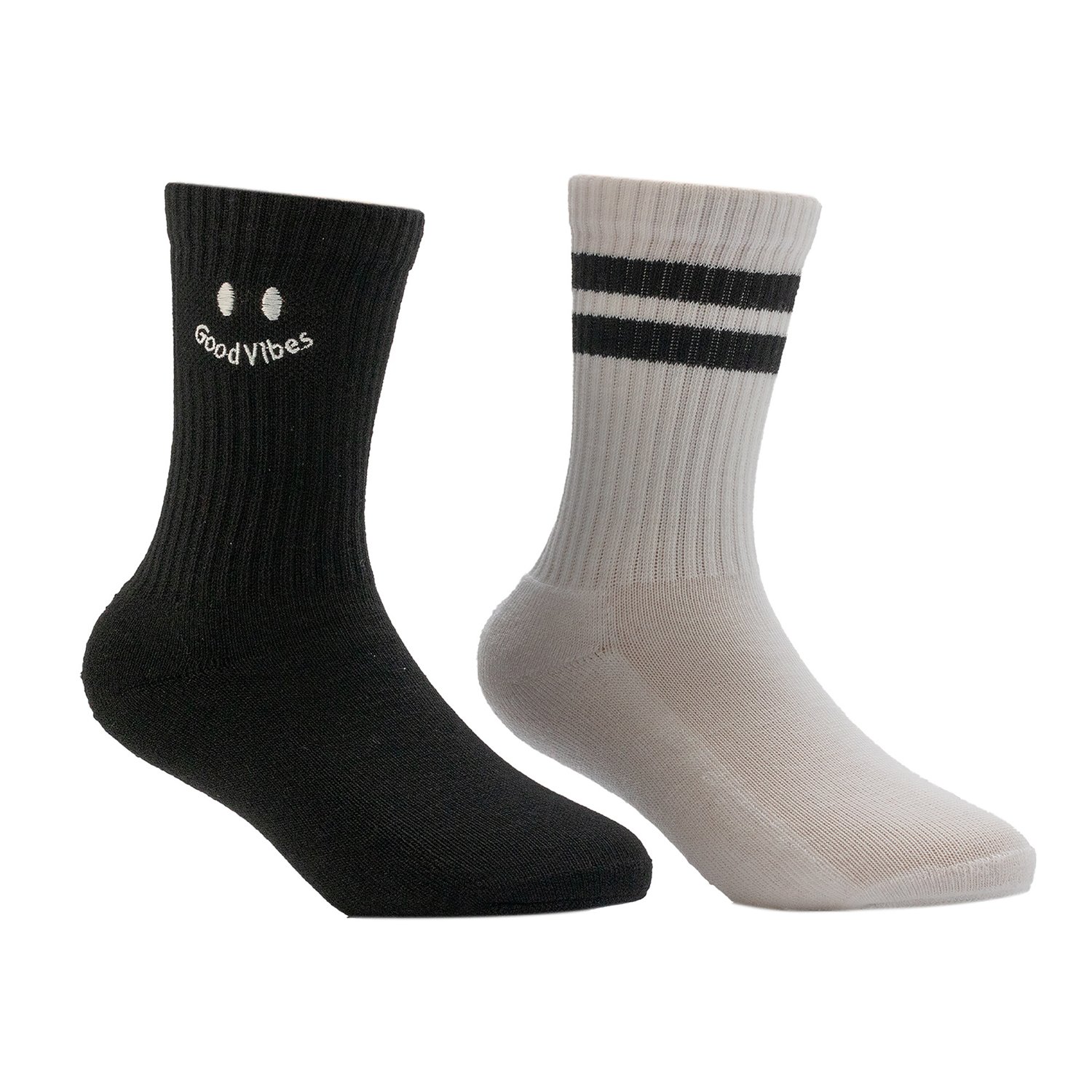 BCG Boys' Good Vibes Varsity Crew Socks 2 Pack