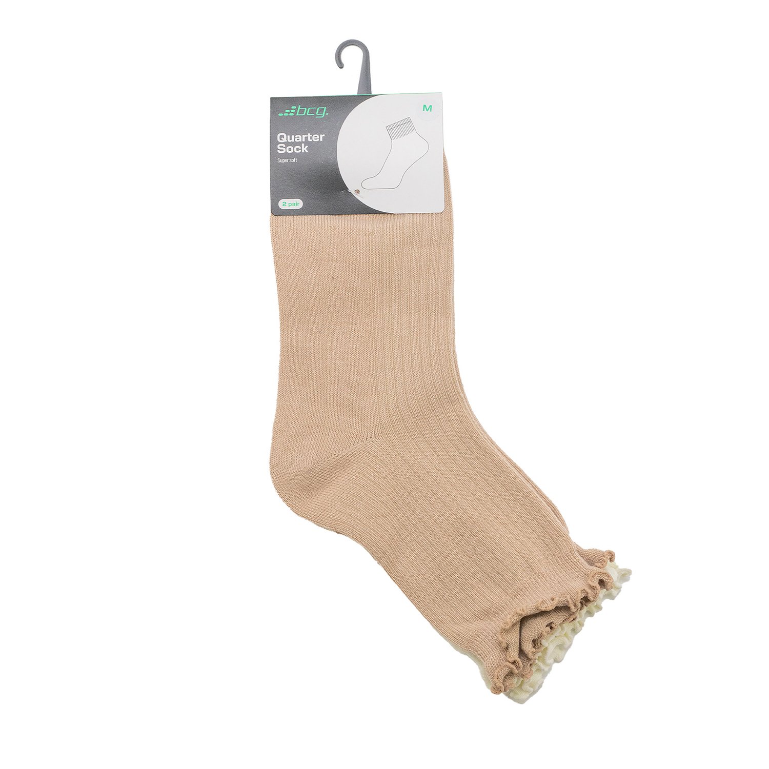 BCG Women's Lettuce Ribbed Quarter Length Socks 2 Pack - view number 2