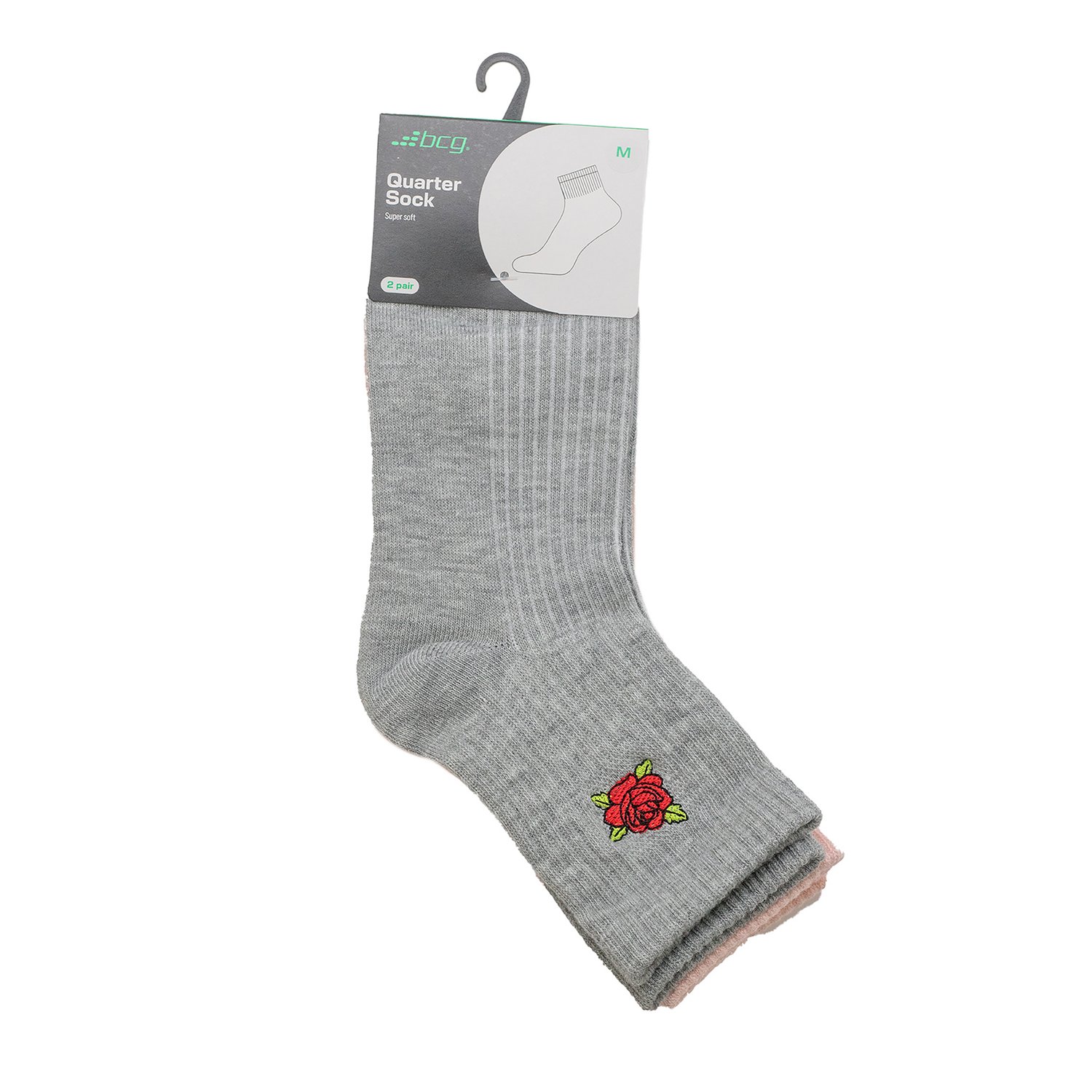 BCG Women's Rose Varsity Quarter Length Socks 2 Pack - view number 3