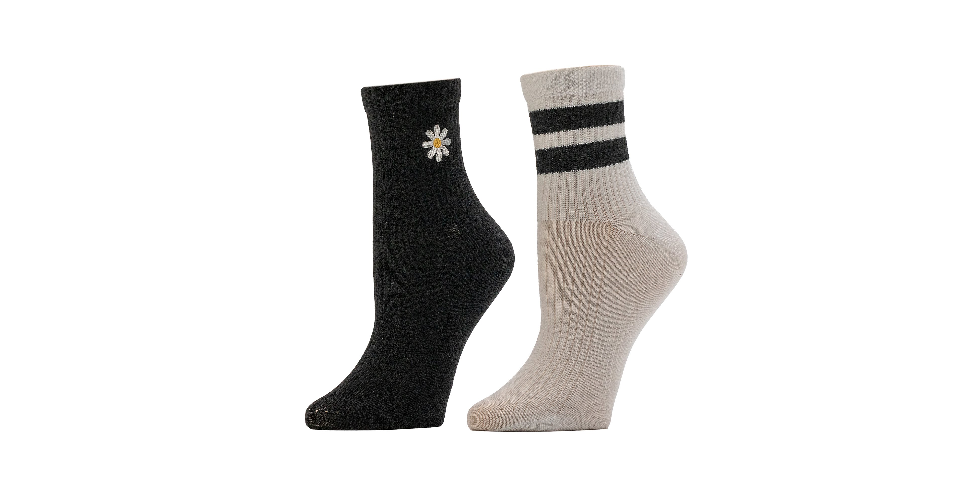 BCG Women's Daisy Varsity Length Socks 2 Pack