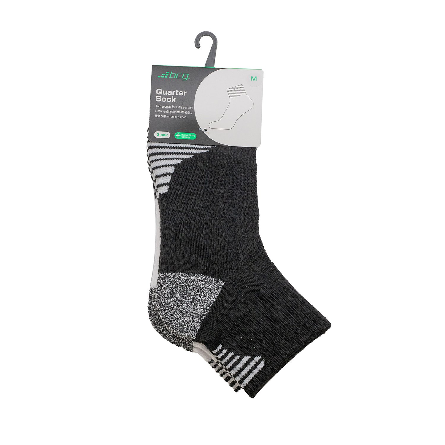 BCG Women's Athletic Quarter Length Socks 3 Pack - view number 2