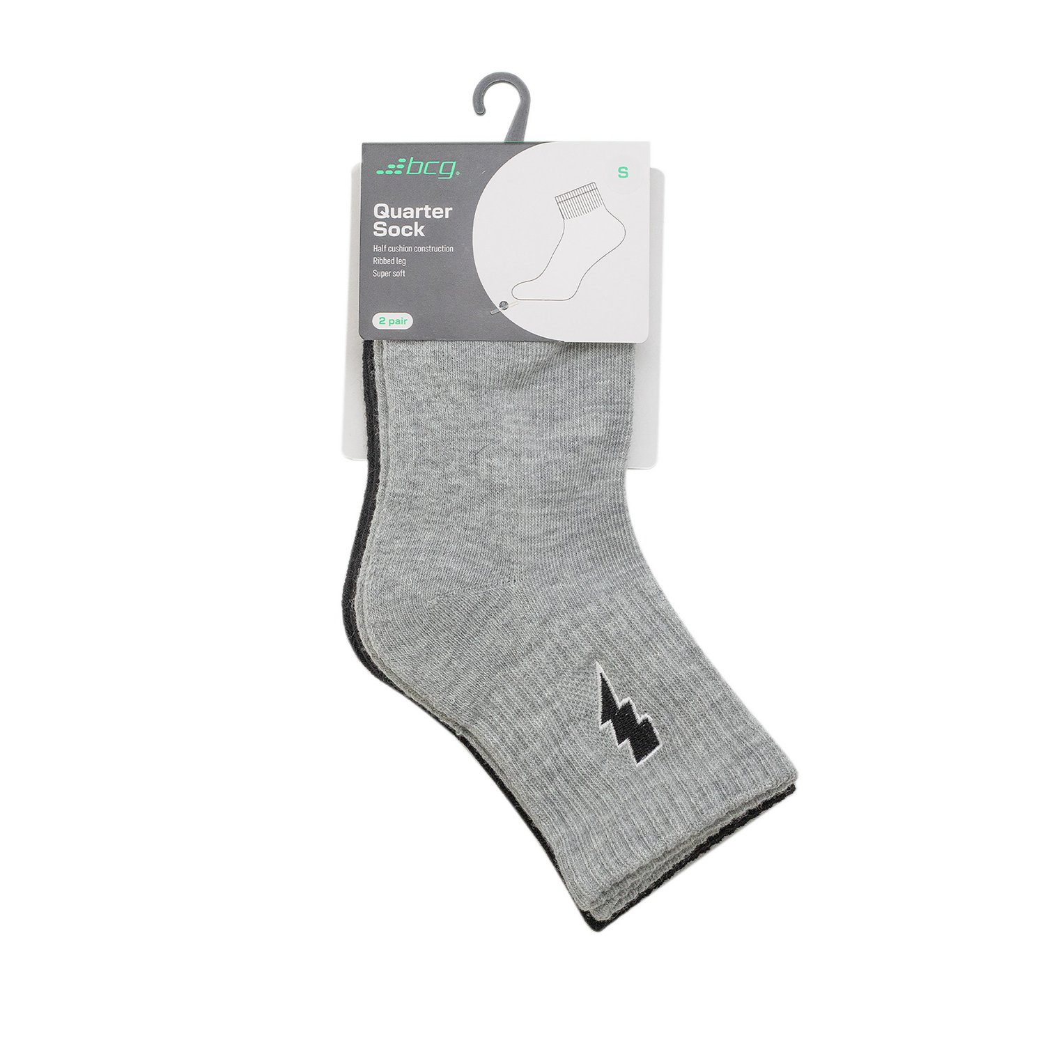 BCG Boys' Lightning Bolt Quarter Socks 2-Pack - view number 3