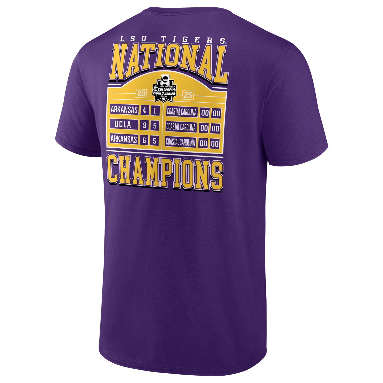Fanatics Men's LSU Tigers College World Series Champions Schedule Short Sleeve T-Shirt - view number 2