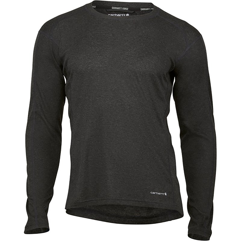 Carhartt Men's Force Midweight Stretch Base Layer Crewneck | Black Heather | M