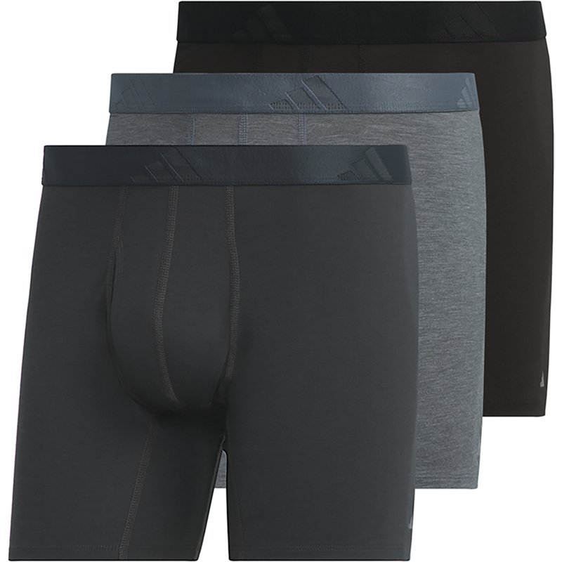 adidas Luxe Comfort Mens 3 Pack Boxer Briefs 5159307, Medium, Gray