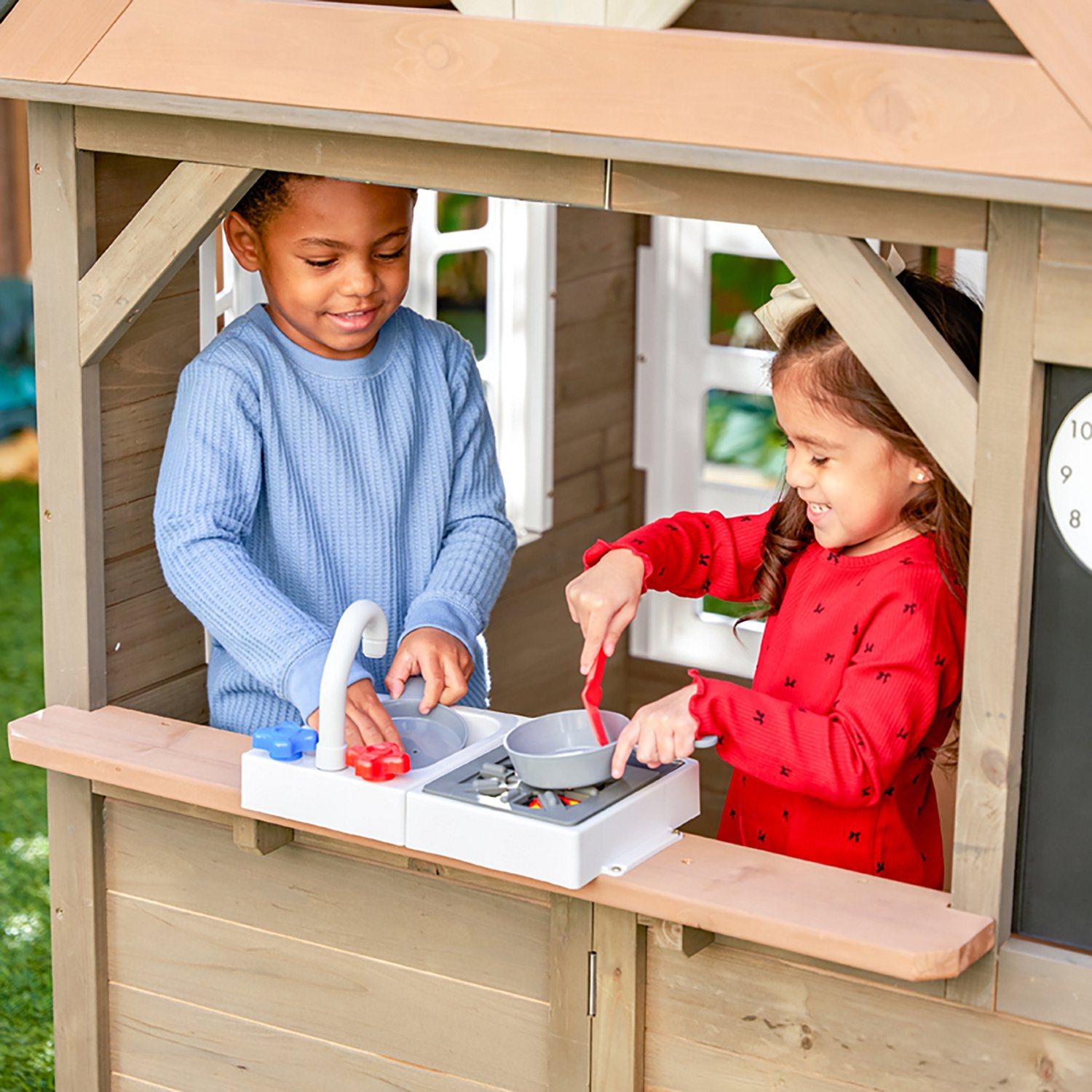 Greystone Wooden Kitchen Doorbell Outdoor Playhouse - view number 4