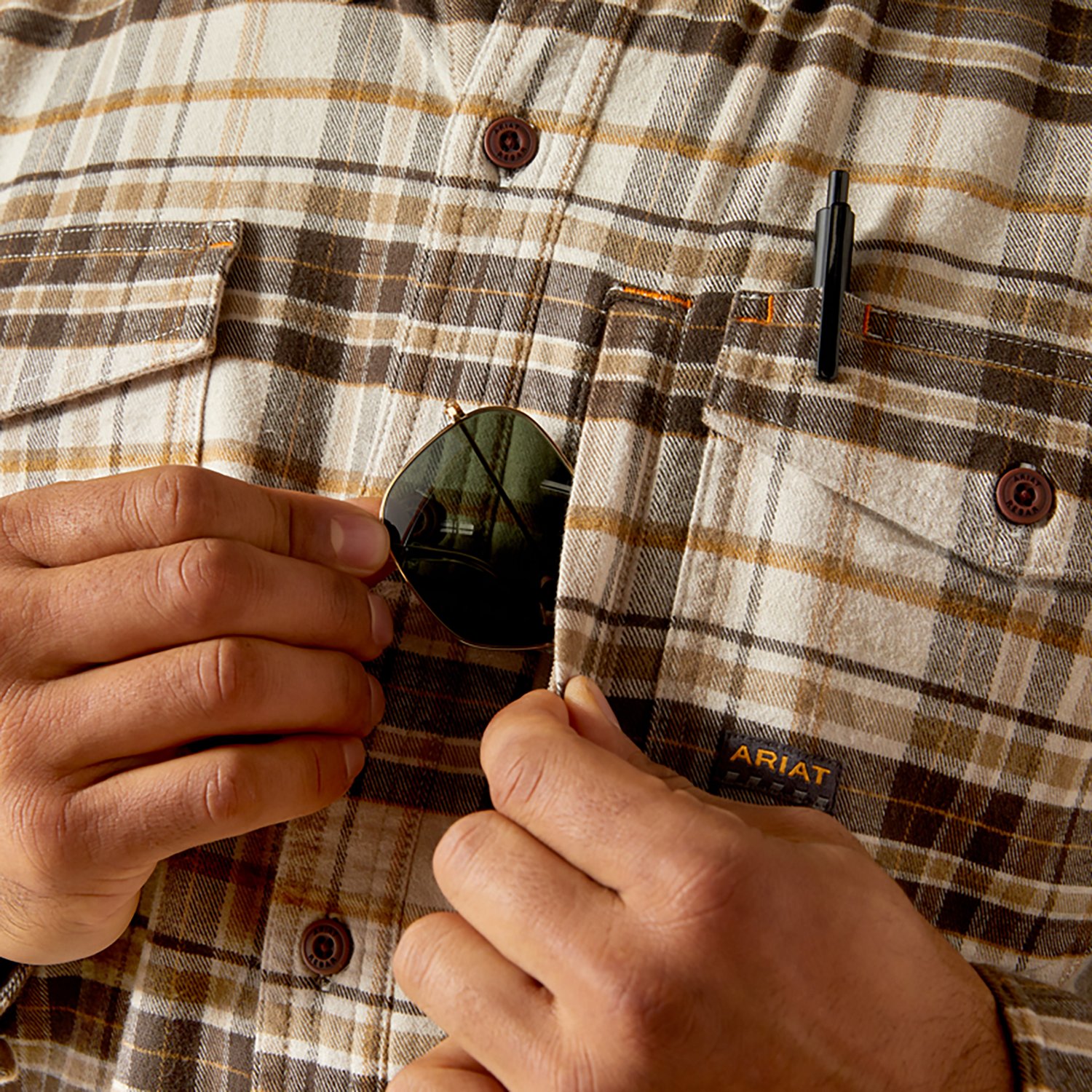 Ariat Men's Rebar Flannel DuraStretch Work Shirt - view number 2