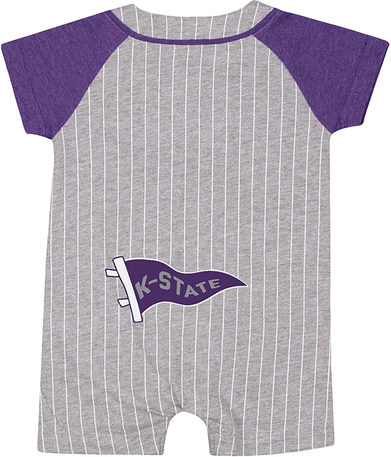 Colosseum Infants' Kansas State University Wildcats Airball Pinstripe Short Sleeve Graphic Romper - view number 2