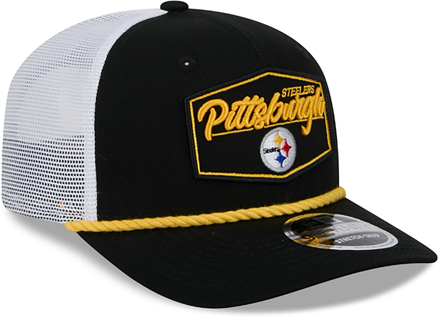 New Era Adults' Pittsburgh Steelers 9Seventy Team Patch OTC Trucker Cap - view number 3