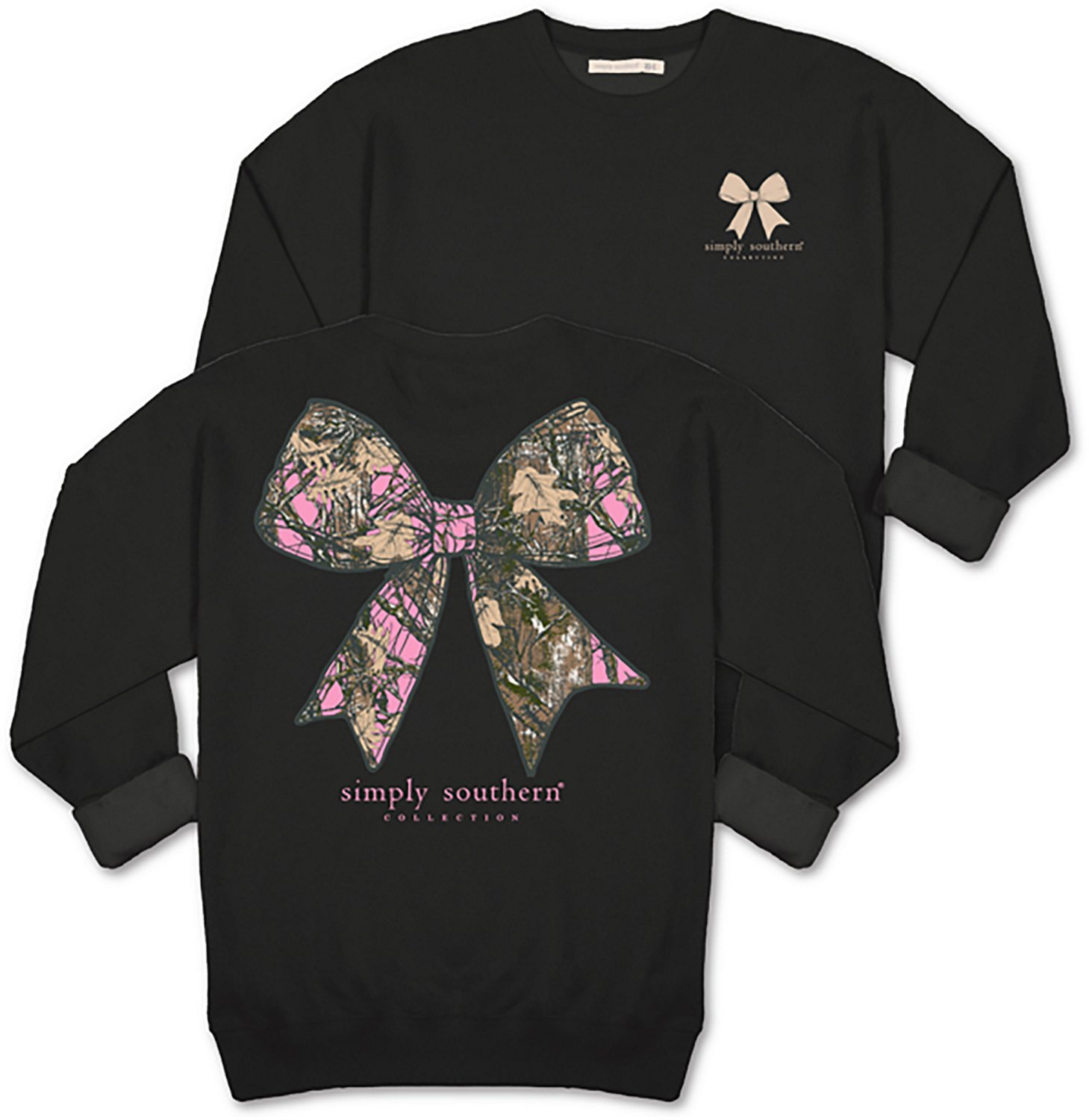 Simply Southern Women's Camo Bow Fleece Crew Sweater - view number 4